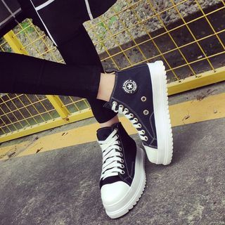 SouthBay Shoes Platform Canvas Sneakers