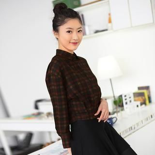 59 Seconds Gingham Cropped Shirt