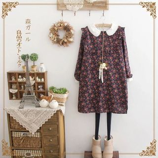 Forest Girl Long-Sleeve Floral Dress