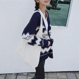 Isadora Patterned Open Front Knit Jacket