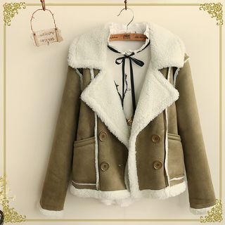 Fairyland Fleece-Lined Double-Breasted Jacket