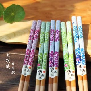Timbera Print Bamboo Chopsticks (5 pairs)