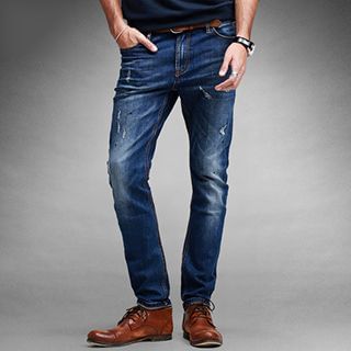 Quincy King Washed Elastic Jeans