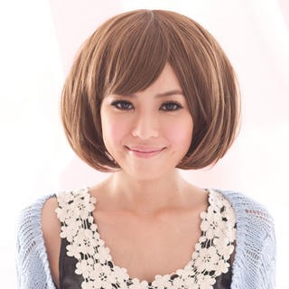 Clair Beauty Short Full Wigs - Wavy Light Brown - One Size