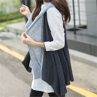 PIPPIN Hooded Open-Front Knit Vest