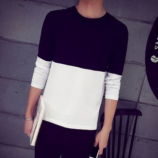 LC Homme Long-Sleeve Two-Tone T-Shirt