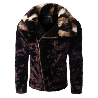 Bay Go Mall Pattern Faux Fur Jacket