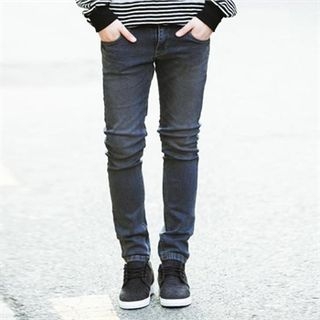 TOMONARI Brushed Fleece-Lined Skinny Jeans