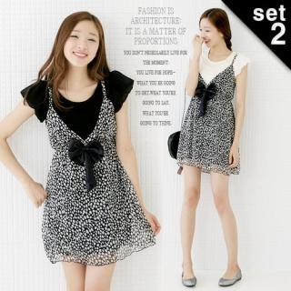 Lipsy | Lipsy Bow Front Chiffon Babydoll Dress at ASOS