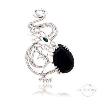 Rhinestone Dragon Brooch