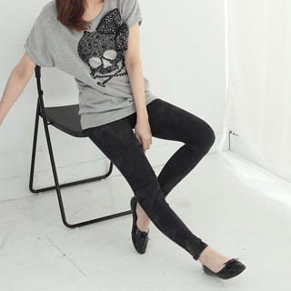 Picture of CatWorld Elastic-Waist Denim Pants 1022922895 (CatWorld Pants, Taiwan Pants)