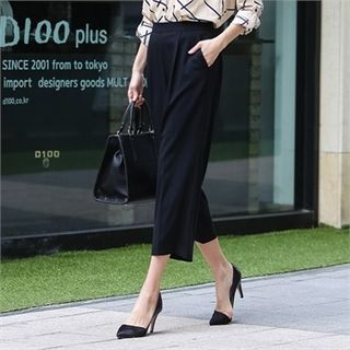 COCOAVENUE Wide-Leg Cropped Pants