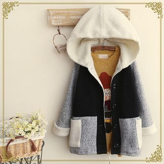 Fairyland Panel Hooded Single-Breasted Coat