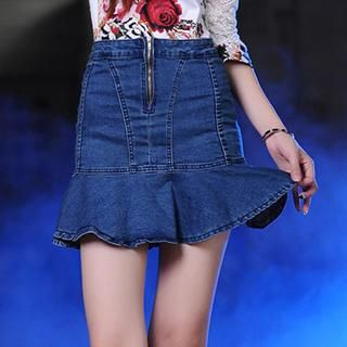 Denim Dash Mermaid Denim Skirt