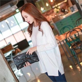 mimi & didi Round-Neck Brushed-Fleece Lined T-Shirt