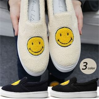 Reneve Smile Platform Fleece Slip-Ons