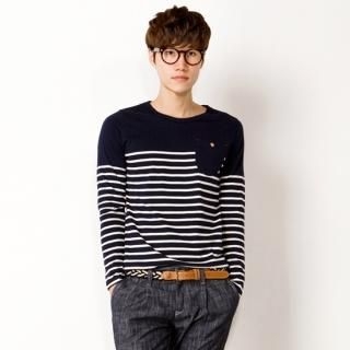 Pocket-Accent Striped T-Shirt