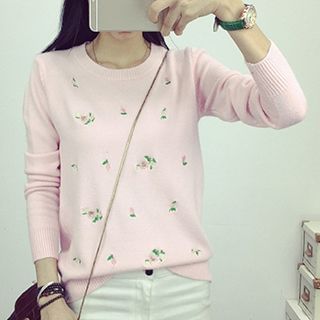 Magic Mirror Floral Knit Pullover