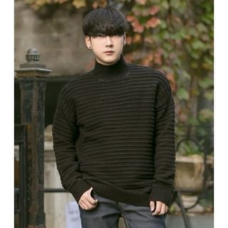 ABOKI High-Neck Rib-Knit Sweater