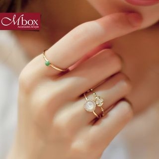 Mbox Jewelry Faux Pearl / Rhinestone Ring
