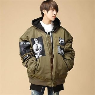 THE COVER Zip-Trim Sleeve Padded Jacket