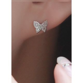 kitsch island Rhinestone Butterfly Stud Earrings