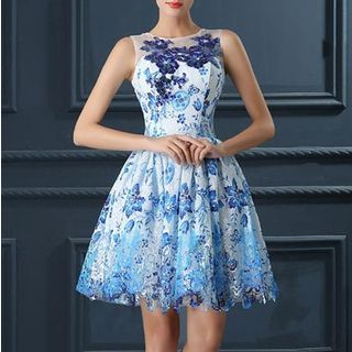 Loree Flower Lace Cocktail Dress