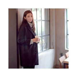 MASoeur Single-Breasted Wool Blend Coat