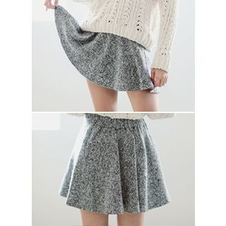 COII M lange Wool Blend A-Line Mini Skirt