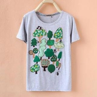 Cute Colors Appliqu  T-Shirt
