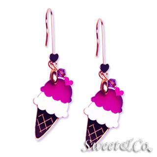 Sweet & Co. Sweet&Co. Gold Mirror Violet Ice-Cream Earrings Gold - One Size
