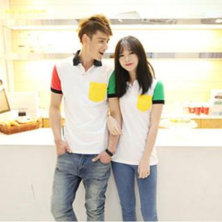 Gurun Vani Color-Block Couple Polo Shirt