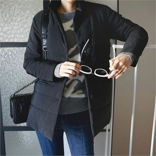 mayblue Stand-Collar Buttoned Padded Jacket