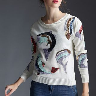 Kotiro Sequined Fish Sweater