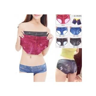 Cammi Denim Fabric Printed Panties
