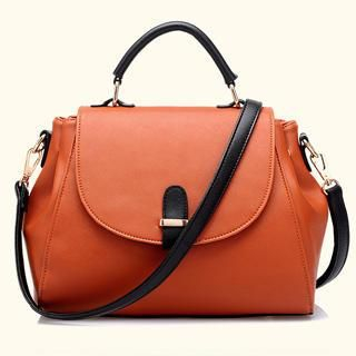 BeiBaoBao Faux-Leather Flap Satchel