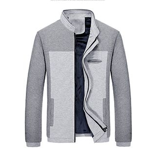 RUYA Fleece-Lined Color-Block Zip Jacket