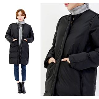 ssongbyssong Round-Neck Padded Long Jacket