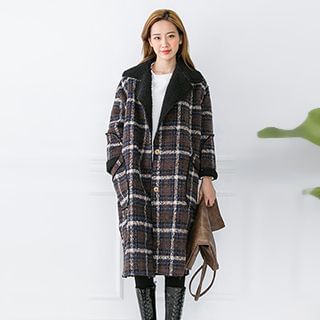 Heynew Plaid Woolen Coat