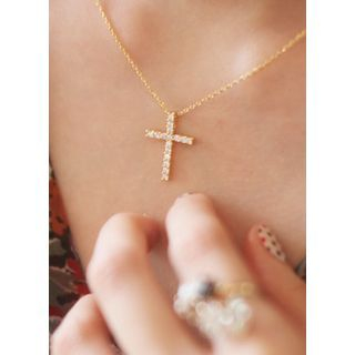 kitsch island Rhinestone Cross Necklace