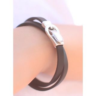kitsch island Faux-Leather Metallic Bracelet