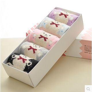 Meow Meow Set of 5: Bear Pattern Socks