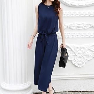 Romantica Tie-Waist Sleeveless Jumpsuit