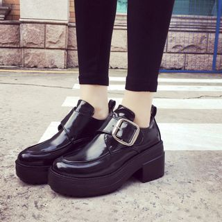 SouthBay Shoes Platform Block Heel Loafers