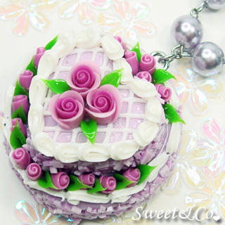 Sweet & Co. Purple Double Layer Rose Cake Pearl Necklace