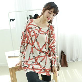 Dodostyle Wool Blend Patterned Knit Top