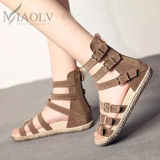 MIAOLV Strappy High-Top Flat Sandals