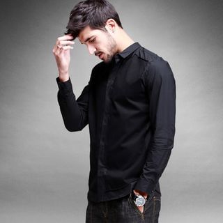 Quincy King Panel Long-Sleeved Casual Shirt