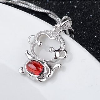 Niceter Sterling Silver Monkey Necklace