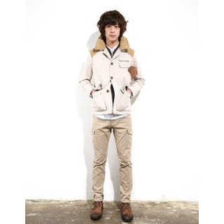 Buttoned Jacket with Detachable Padded Lining